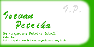 istvan petrika business card